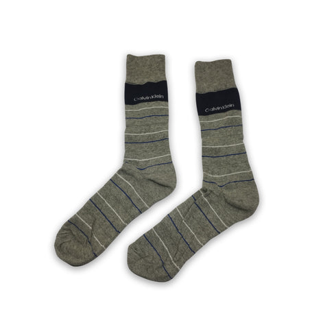 Calvin Klein Grey Stripes Crew Socks